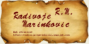 Radivoje Marinković vizit kartica